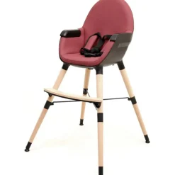Chaise haute évolutive Confort noir et bordeaux