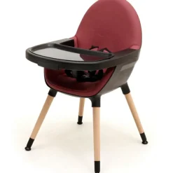 Chaise haute évolutive Confort noir et bordeaux