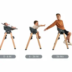 Chaise haute évolutive Grow With Me gris