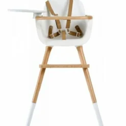 Chaise haute évolutive Ovo Luxe one avec harnais beige