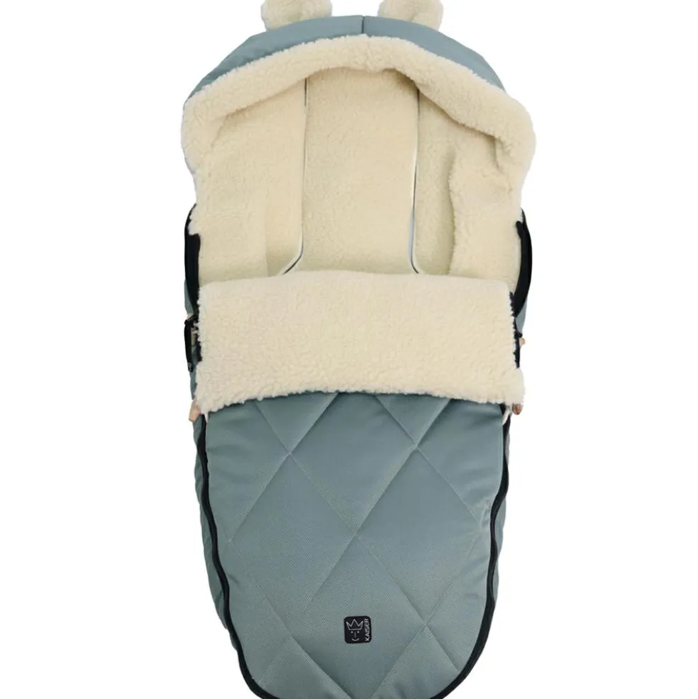 Chancelière capuche souris en laine vert (6-36 mois)