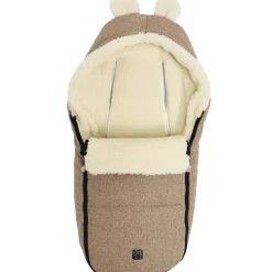 Chancelière capuche souris en laine marron (0-12 mois)