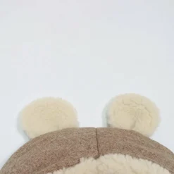 Chancelière capuche souris en laine marron (0-12 mois)