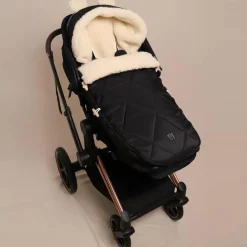 Chancelière capuche souris en laine noir (6-36 mois)