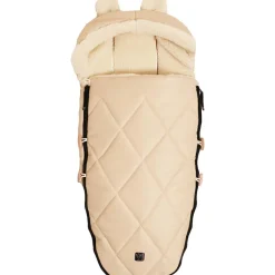 Chancelière capuche souris en laine beige (6-36 mois)