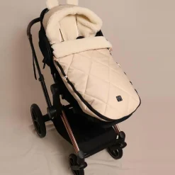 Chancelière capuche souris en laine beige (6-36 mois)