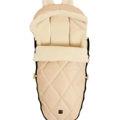 Chancelière capuche souris en laine beige (6-36 mois)
