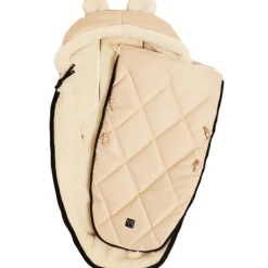Chancelière capuche souris en laine beige (6-36 mois)