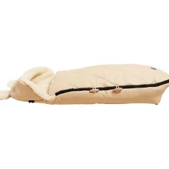 Chancelière capuche souris en laine beige (6-36 mois)