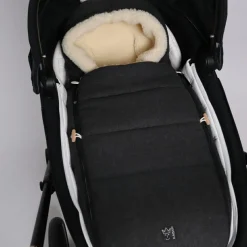 Chancelière capuche souris en laine gris foncé (0-12 mois)