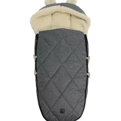 Chancelière capuche souris en laine gris anthracite (6-36 mois)