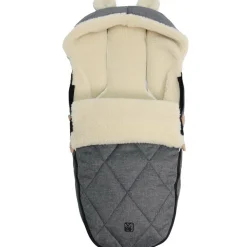 Chancelière capuche souris en laine gris anthracite (6-36 mois)