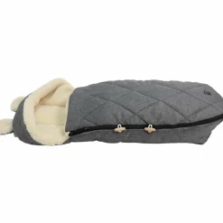 Chancelière capuche souris en laine gris anthracite (6-36 mois)
