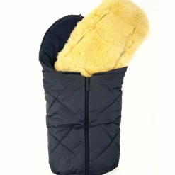 Chancelière Little Sheepy noir - peau d'agneau amovible (0-24 mois)