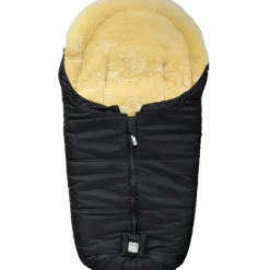 Chancelière pour siège-auto bébé en peau d'agneau NAADJA noir