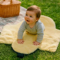 Chancelière pour siège-auto bébé en peau d'agneau NAADJA noir