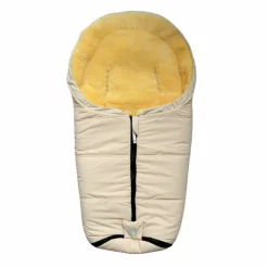 Chancelière pour siège-auto bébé en peau d'agneau NAADJA crème