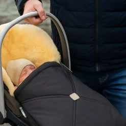Chancelière pour siège-auto bébé en peau d'agneau EMMY anthracite