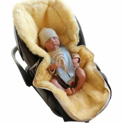 Chancelière pour siège-auto bébé en peau d'agneau EMMY anthracite