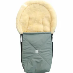 Chancelière pour siège-auto bébé en peau d'agneau EMMY vert sauge