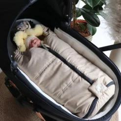 Chancelière pour siège-auto bébé en peau d'agneau NAADJA gingembre