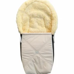 Chancelière pour siège-auto bébé en peau d'agneau EMMY crème