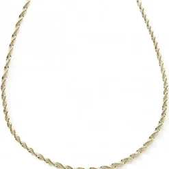 Chaîne torsadée argenté et jaune 42 cm (argent)