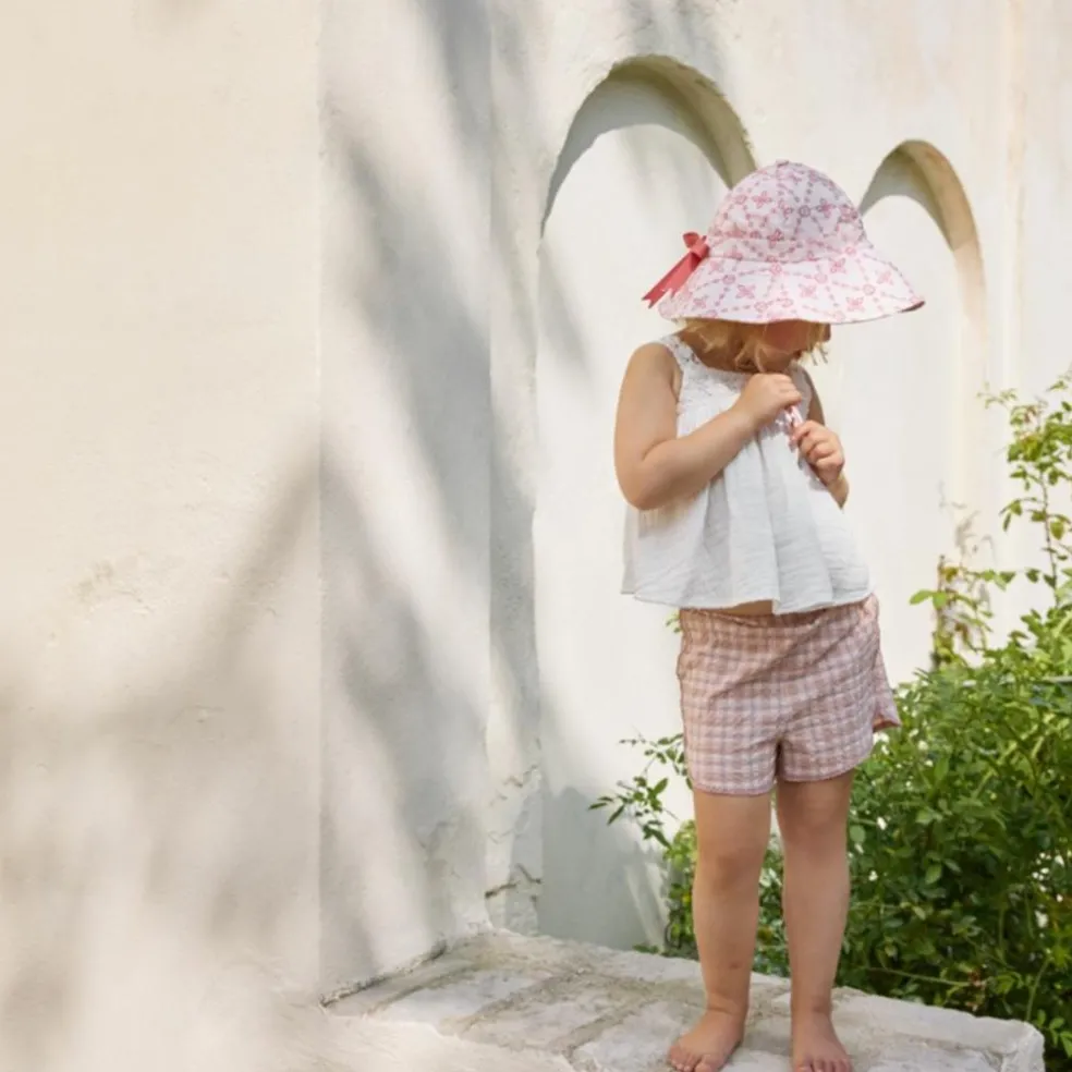 Chapeau anti-UV Embroidery Anglaise Pink (6-12 mois)