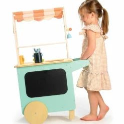 Chariot bar à jus et cocktails en bois