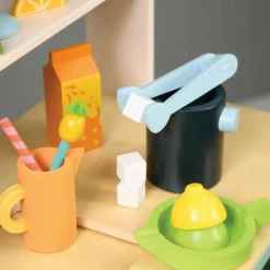 Chariot bar à jus et cocktails en bois