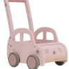 Chariot de marche voiture en bois rose