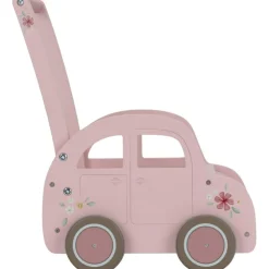 Chariot de marche voiture en bois rose