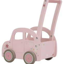 Chariot de marche voiture en bois rose