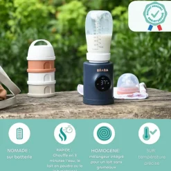 Chauffe-biberon Nomad Milk Night Blue + 3 adaptateurs