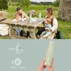 Chauffe-biberon nomade Moov & Feed Vert Sauge