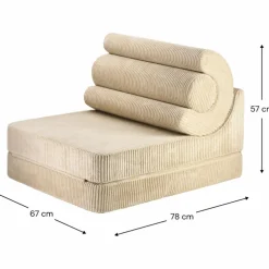 Chauffeuse Flipster Brown Sugar velours côtelé