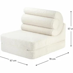 Chauffeuse Flipster Cream White molletonné