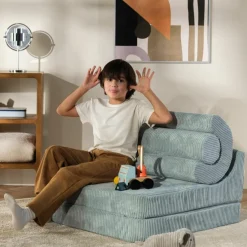 Chauffeuse Flipster Peppermint Green velours côtelé