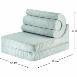 Chauffeuse Flipster Peppermint Green velours côtelé