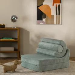 Chauffeuse Flipster Peppermint Green velours côtelé