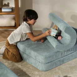 Chauffeuse Flipster Peppermint Green velours côtelé