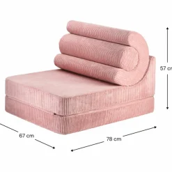 Chauffeuse Flipster Pink Mouse velours côtelé