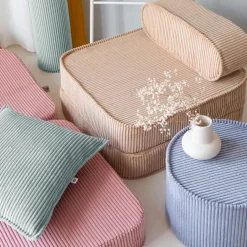 Chauffeuse Pink Mousse velours côtelé