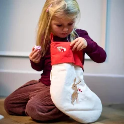 Chaussette de Noël brodée Wonderful Winter Lièvre