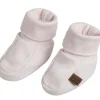Chaussons bébé en coton bio Melange rose clair (0-3 mois)