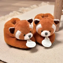 Chaussons bébé Panda roux (0-6 mois)