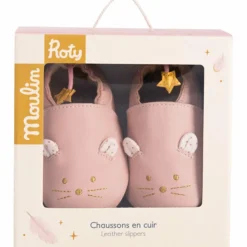 Chaussons cuir souris rose La petite école de danse (0-6 mois)