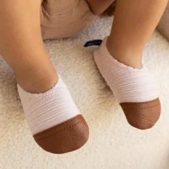 Chaussons Les Petits Velours Rose Pâle (pointures 18-20)