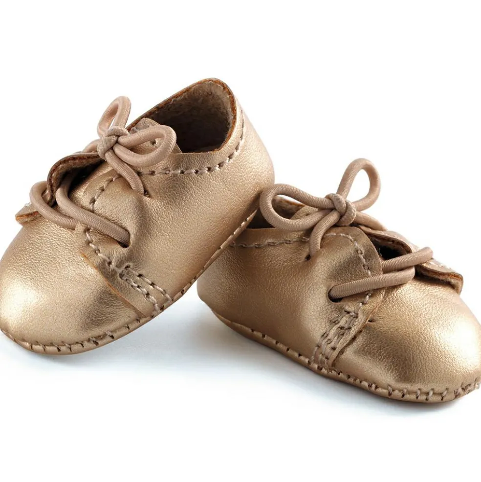 Chaussures Pomea dorées pour poupée