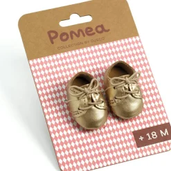 Chaussures Pomea dorées pour poupée